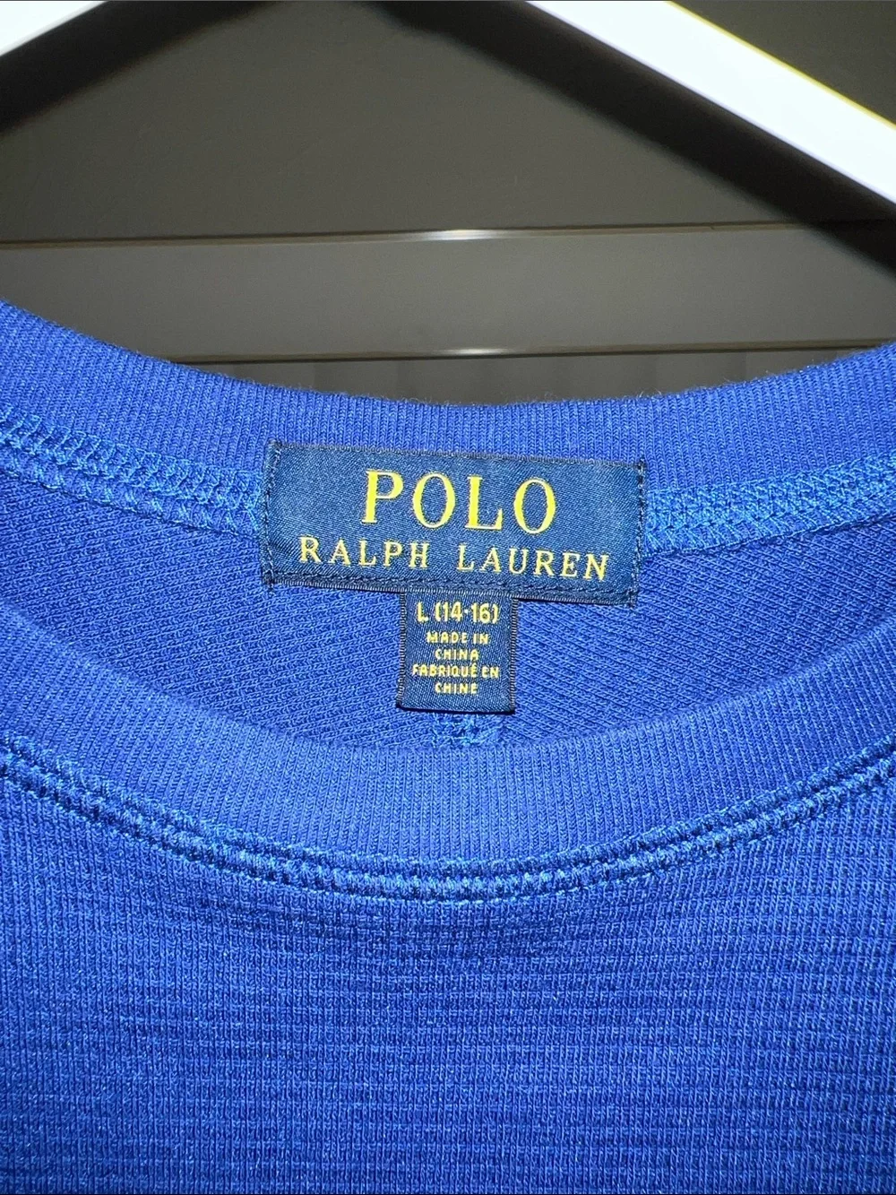 Polo by Ralph Lauren Men’s Sapphire Blue Long-Sleeve Crewneck Shirt